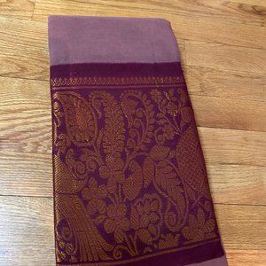 Madurai Sungudi Cotton Saree - Plain Body and Mayuri Pattu Big Border for Women